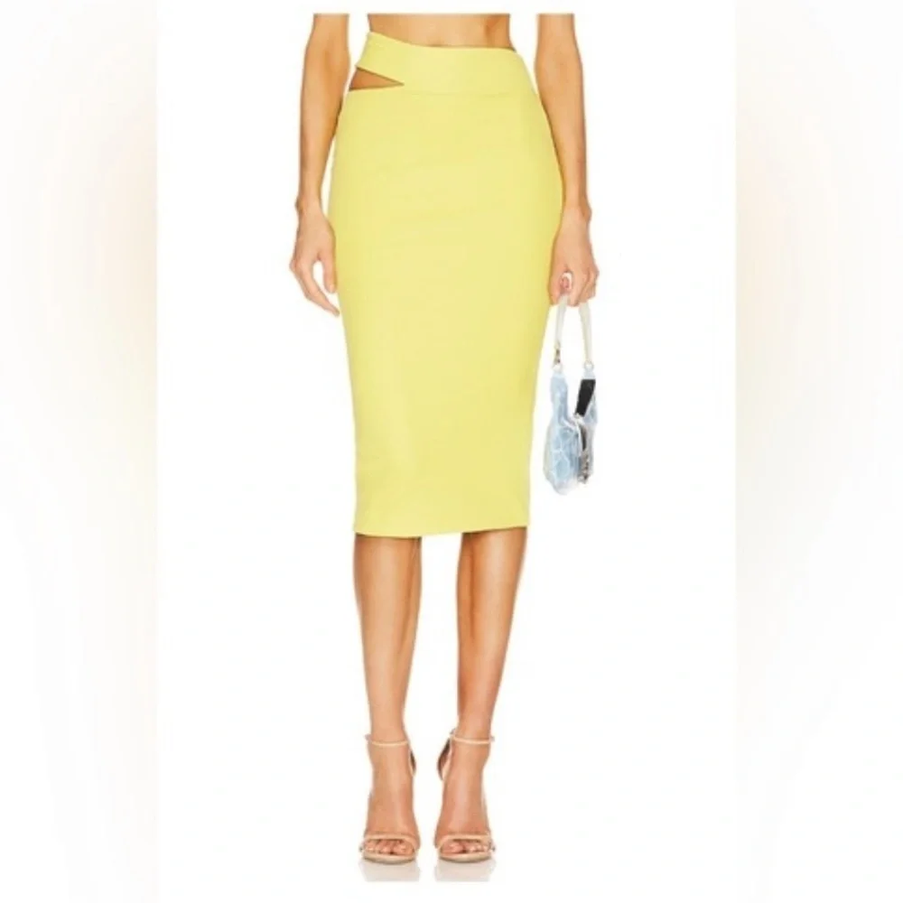 Michael Costello x Revolve Yellow Bodycon Skirt | M